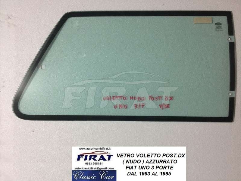 VETRO VOLETTO FIAT UNO 3P POST.DX NUDO AZZURRATO